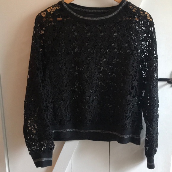 black lace sweatshirt